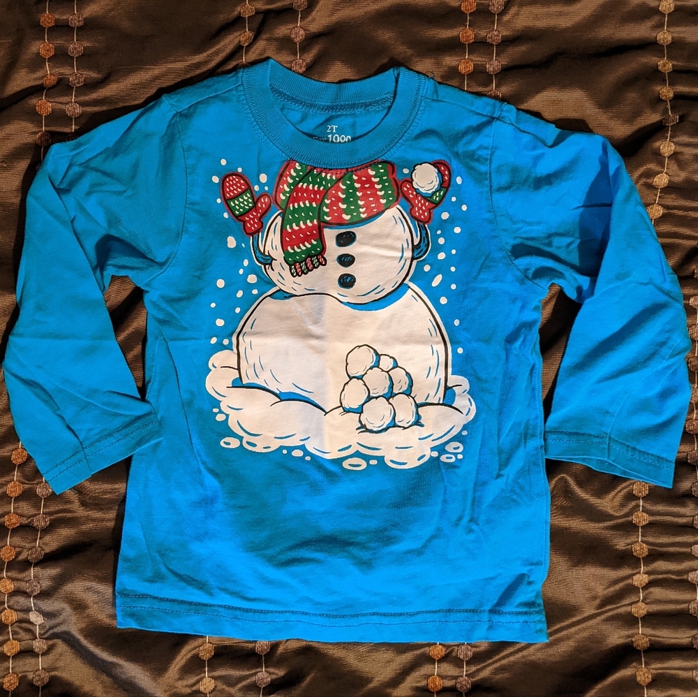 Blue Snowman Children's Place Long Sleeve Tee size 2T